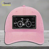 Bike Black Brushed Chrome Novelty License Plate Hat Unconstructed Cotton / Pink