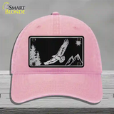 Eagle Black Brushed Chrome Novelty License Plate Hat Unconstructed Cotton / Pink