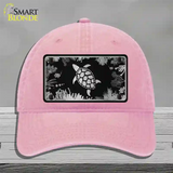 Turtle Black Brushed Chrome Novelty License Plate Hat Unconstructed Cotton / Pink