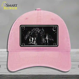 Unicorns Black Brushed Chrome Novelty License Plate Hat Unconstructed Cotton / Pink