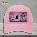 Cat Lover Pink Brushed Chrome Novelty License Plate Hat Tag Unconstructed Cotton / Pink