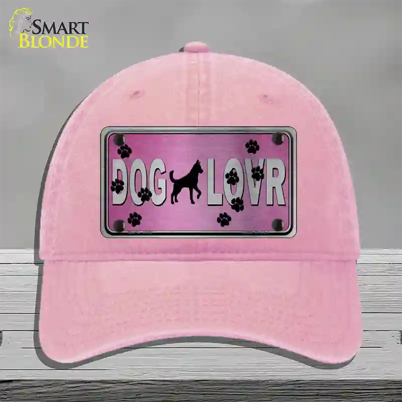 Dog Lover Pink Brushed Chrome Novelty License Plate Hat Tag Unconstructed Cotton / Pink