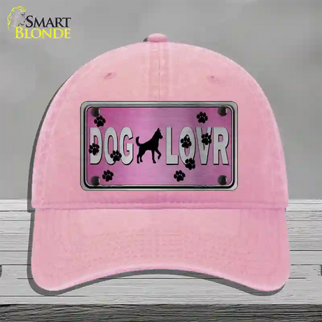 Dog Lover Pink Brushed Chrome Novelty License Plate Hat Tag Unconstructed Cotton / Pink