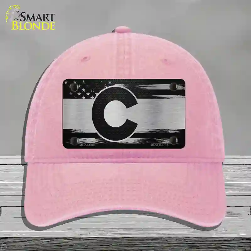 Colorado Carbon Fiber Novelty License Plate Hat Unconstructed Cotton / Pink