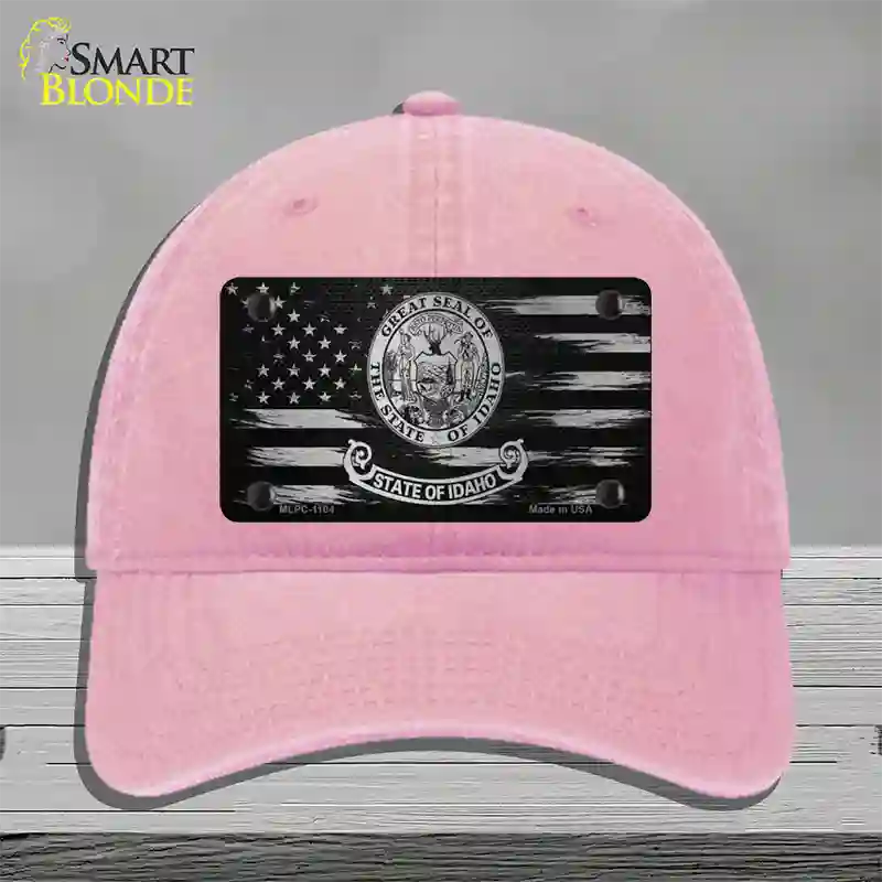 Idaho Carbon Fiber Novelty License Plate Hat Unconstructed Cotton / Pink