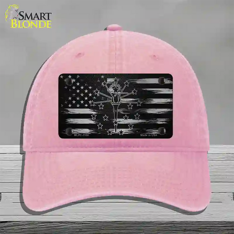 Indiana Carbon Fiber Novelty License Plate Hat Unconstructed Cotton / Pink