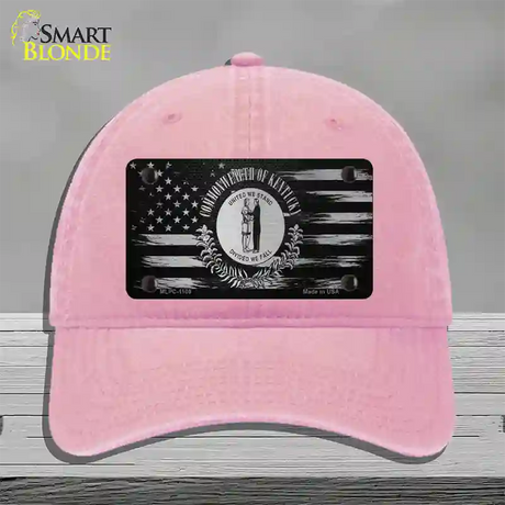 Kentucky Carbon Fiber Novelty License Plate Hat Unconstructed Cotton / Pink