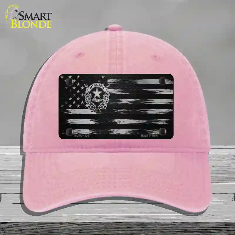 Nevada Carbon Fiber Novelty License Plate Hat Unconstructed Cotton / Pink