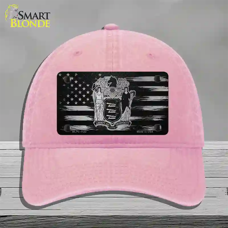 New Jersey Carbon Fiber Novelty License Plate Hat Unconstructed Cotton / Pink