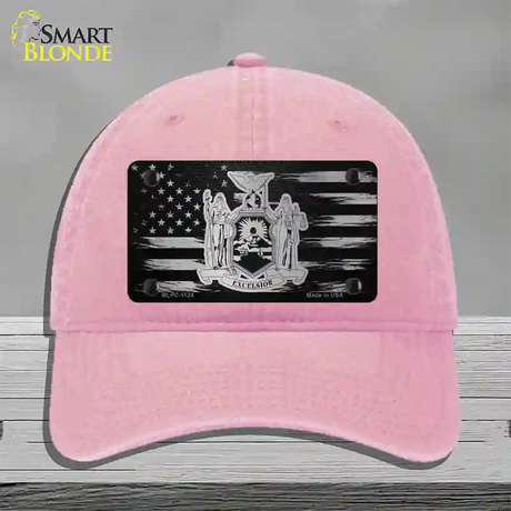 New York Carbon Fiber Novelty License Plate Hat Unconstructed Cotton / Pink