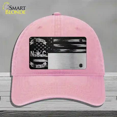 North Carolina Carbon Fiber Novelty License Plate Hat Unconstructed Cotton / Pink