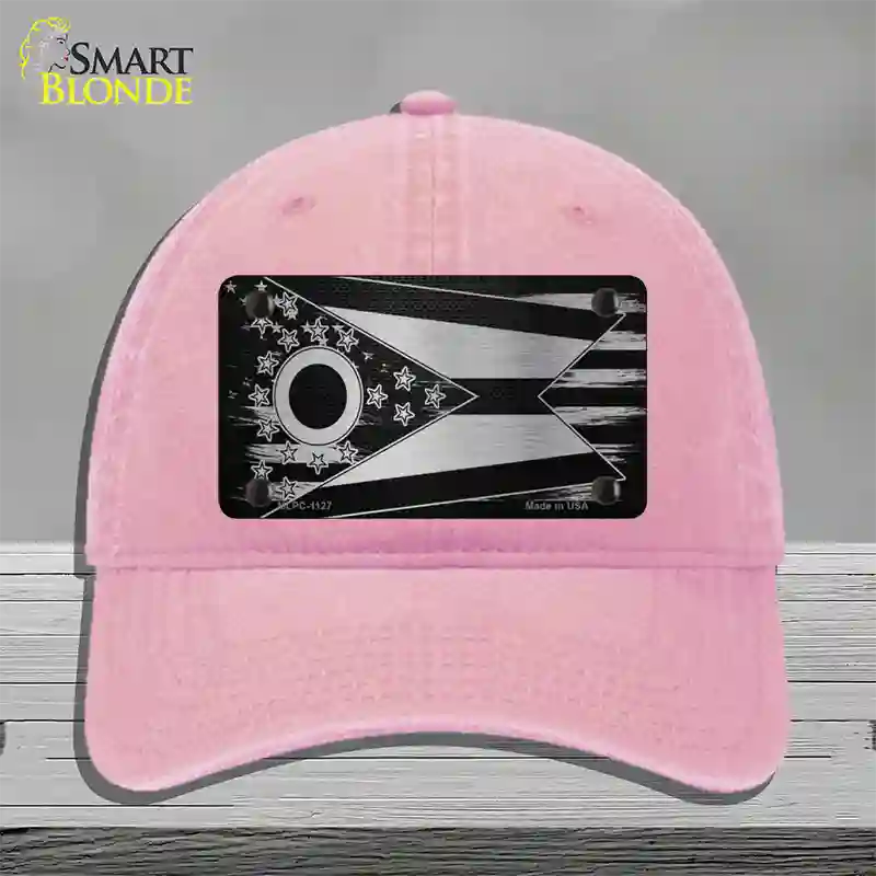 Ohio Carbon Fiber Novelty License Plate Hat Unconstructed Cotton / Pink