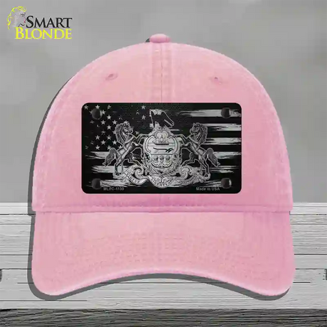 Pennsylvania Carbon Fiber Novelty License Plate Hat Unconstructed Cotton / Pink