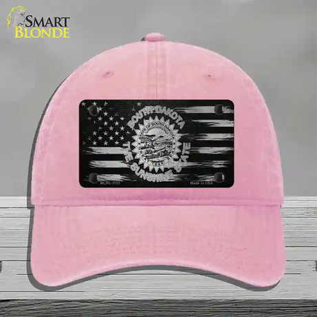 South Dakota Carbon Fiber Novelty License Plate Hat Unconstructed Cotton / Pink