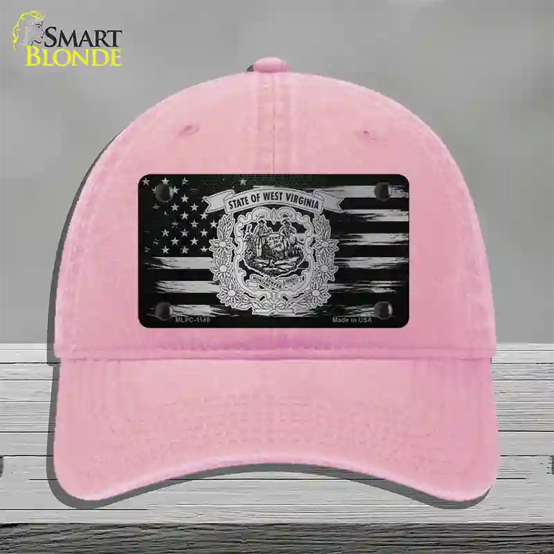 West Virginia Carbon Fiber Novelty License Plate Hat Unconstructed Cotton / Pink