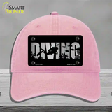 Diving Brushed Chrome Novelty License Plate Hat Unconstructed Cotton / Pink