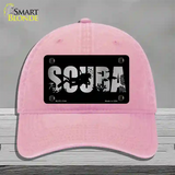 Scuba Brushed Chrome Novelty License Plate Hat Unconstructed Cotton / Pink