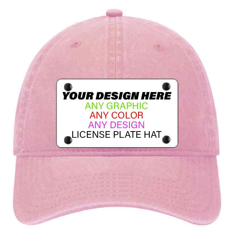 Pink Unconstructed Cotton | Dad Hat Mounted License Plate Hat