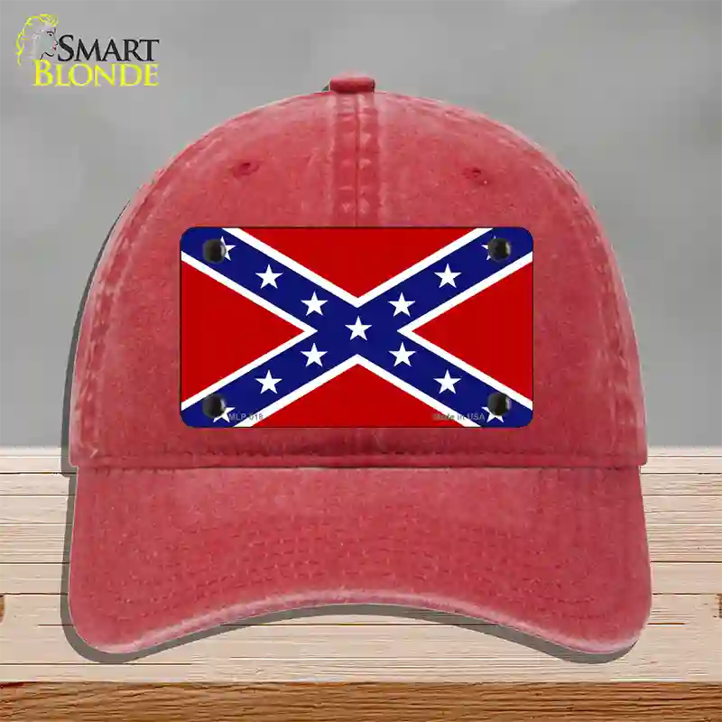 Confederate Flag Novelty License Plate Hat Unconstructed Cotton / Red