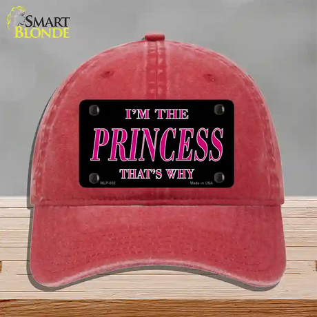 Princess Thats Why Novelty License Plate Hat Unconstructed Cotton / Red