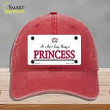 Easy Being A Princess Novelty License Plate Hat Unconstructed Cotton / Red