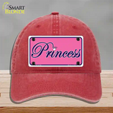 Pink Princess Tiara Novelty License Plate Hat Unconstructed Cotton / Red