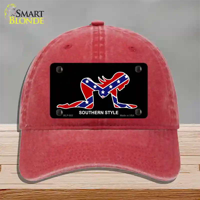 Southern Style Sexy Novelty License Plate Hat Unconstructed Cotton / Red