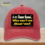 Why Cant We Shoot Em Novelty License Plate Hat Unconstructed Cotton / Red