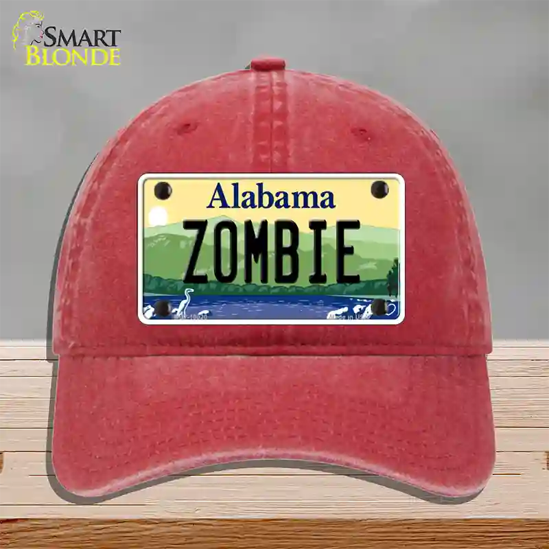 Zombie Alabama Novelty License Plate Hat Unconstructed Cotton / Red