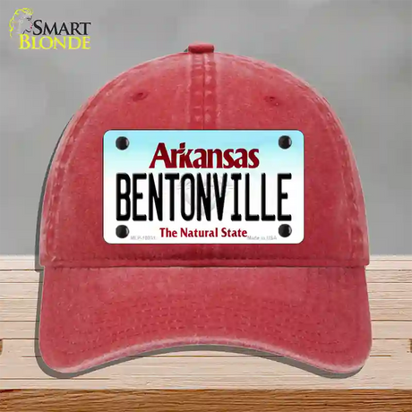 Bentonville Arkansas Novelty License Plate Hat Unconstructed Cotton / Red