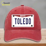 Toledo Ohio Novelty License Plate Hat Unconstructed Cotton / Red