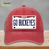 Go Buckeyes Ohio Novelty License Plate Hat Unconstructed Cotton / Red