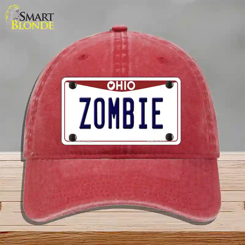 Zombie Ohio Novelty License Plate Hat Unconstructed Cotton / Red