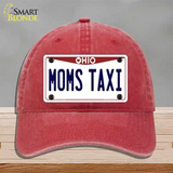 Moms Taxi Ohio Novelty License Plate Hat Unconstructed Cotton / Red