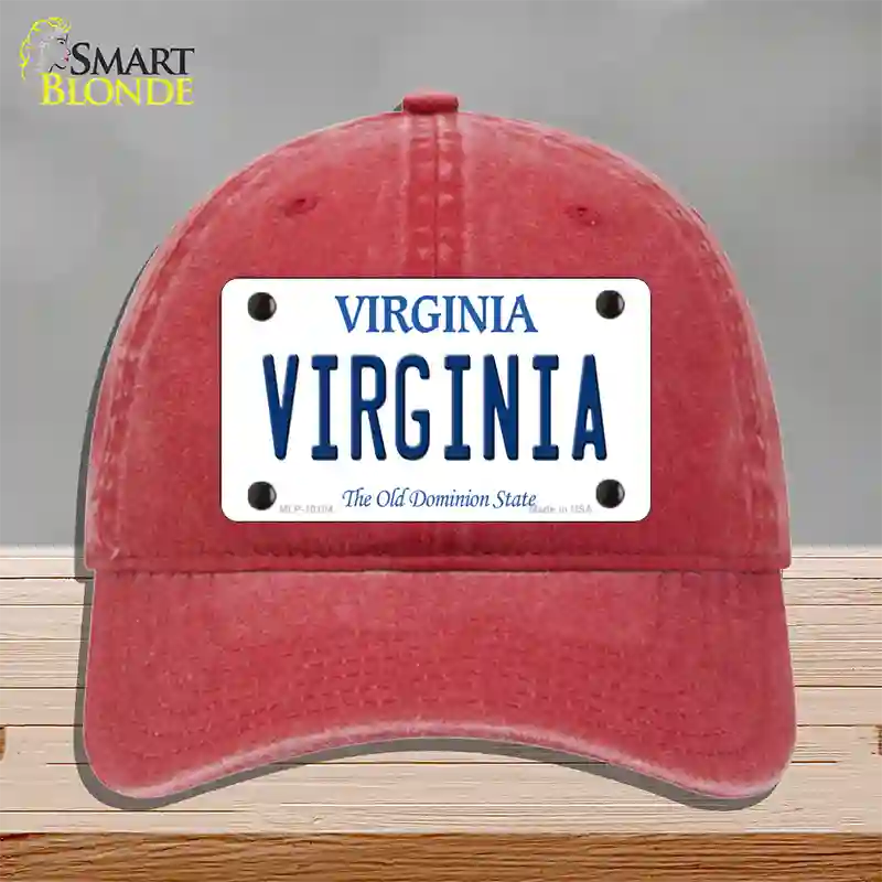 Virginia Old Dominion Novelty License Plate Hat Unconstructed Cotton / Red