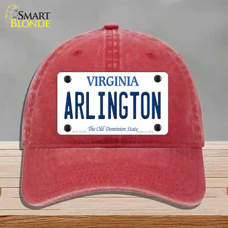 Arlington Virginia Novelty License Plate Hat Unconstructed Cotton / Red