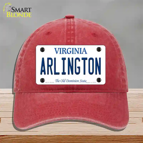 Arlington Virginia Novelty License Plate Hat Unconstructed Cotton / Red