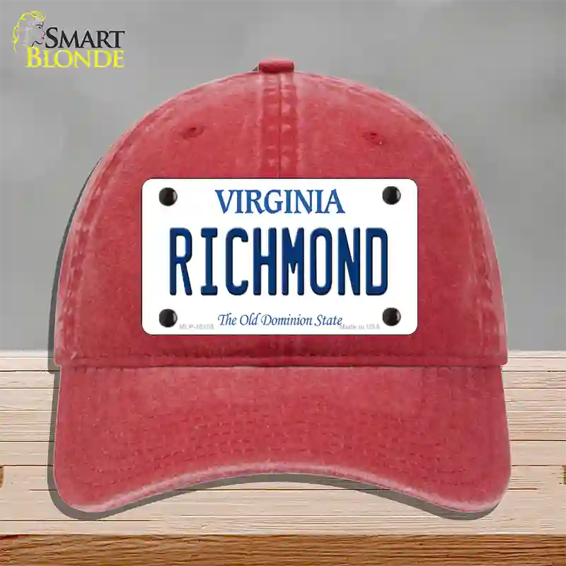 Richmond Virginia Novelty License Plate Hat Unconstructed Cotton / Red