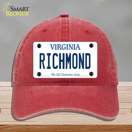 Richmond Virginia Novelty License Plate Hat Unconstructed Cotton / Red