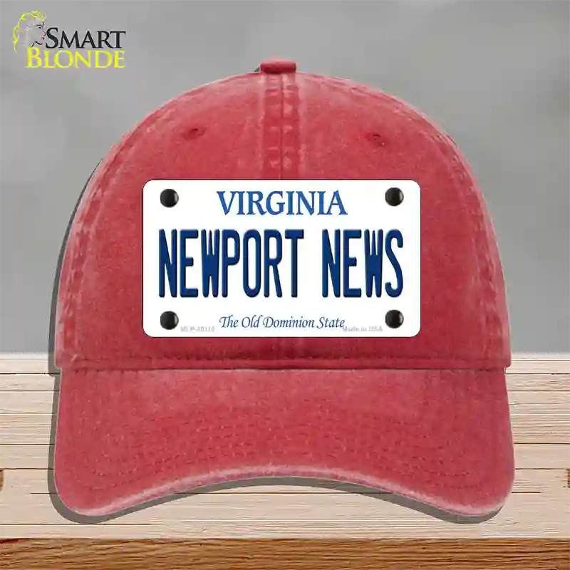 Newport News Virginia Novelty License Plate Hat Unconstructed Cotton / Red