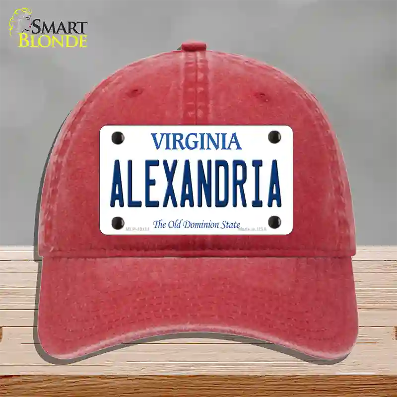 Alexandria Virginia Novelty License Plate Hat Unconstructed Cotton / Red