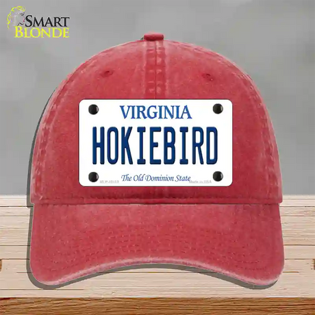 Hokiebird Virginia Novelty License Plate Hat Unconstructed Cotton / Red