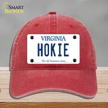 Hokie Virginia Novelty License Plate Hat Unconstructed Cotton / Red