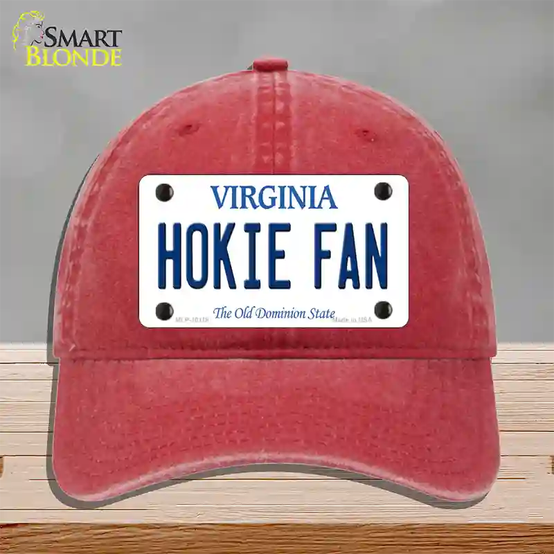 Hokie Fan Virginia Novelty License Plate Hat Unconstructed Cotton / Red