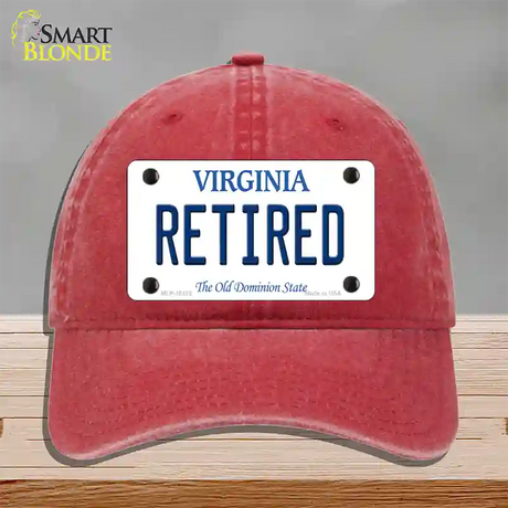 Retired Virginia Novelty License Plate Hat Unconstructed Cotton / Red