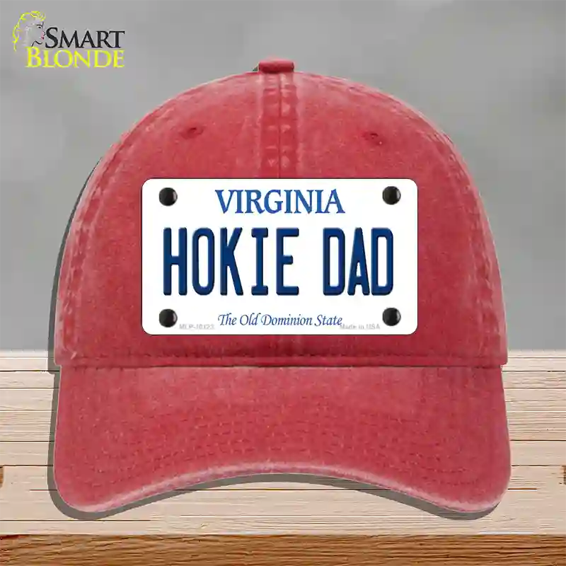 Hokie Dad Virginia Novelty License Plate Hat Unconstructed Cotton / Red