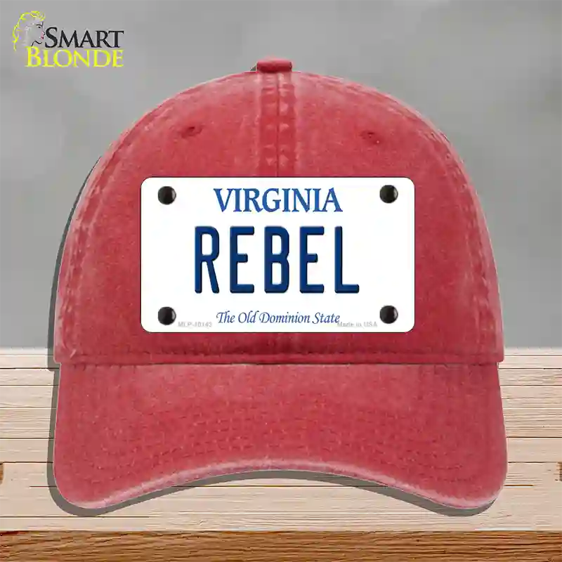 Rebel Virginia Novelty License Plate Hat Unconstructed Cotton / Red