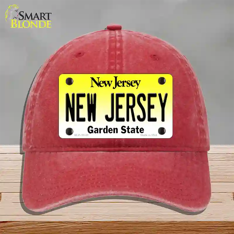 New Jersey Garden State Novelty License Plate Hat Unconstructed Cotton / Red