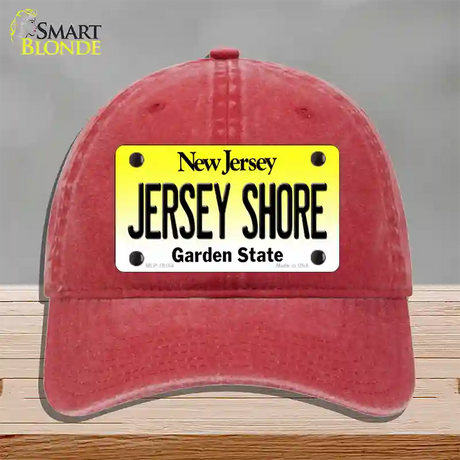 Jersey Shore New Jersey Novelty License Plate Hat Unconstructed Cotton / Red