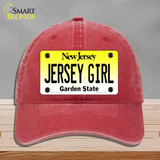 Jersey Girl New Jersey Novelty License Plate Hat Unconstructed Cotton / Red